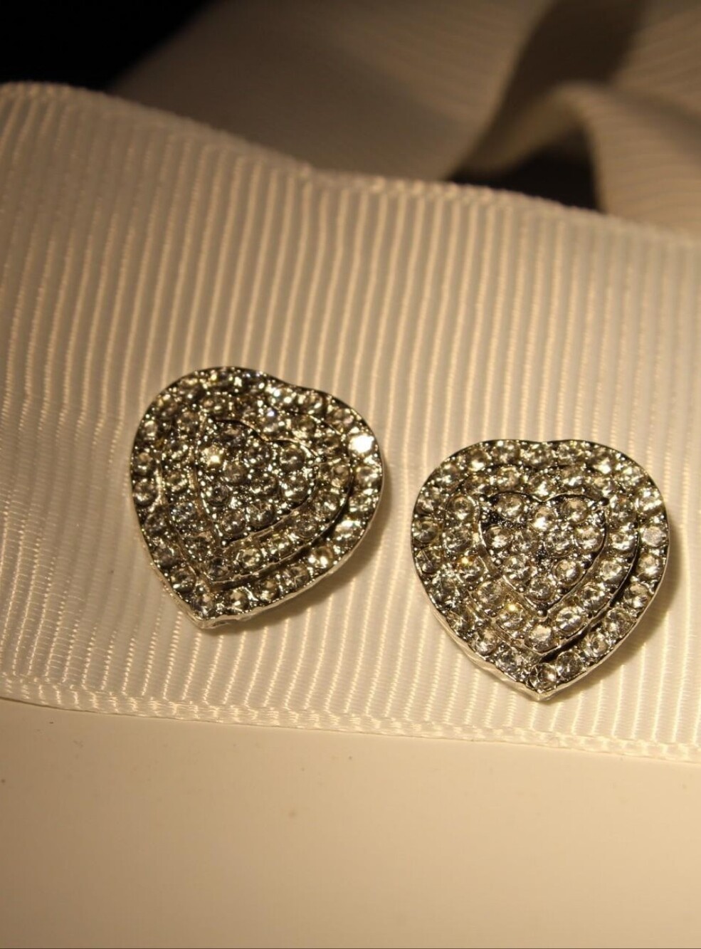 Crystal Crush Heart Studs – Silver
